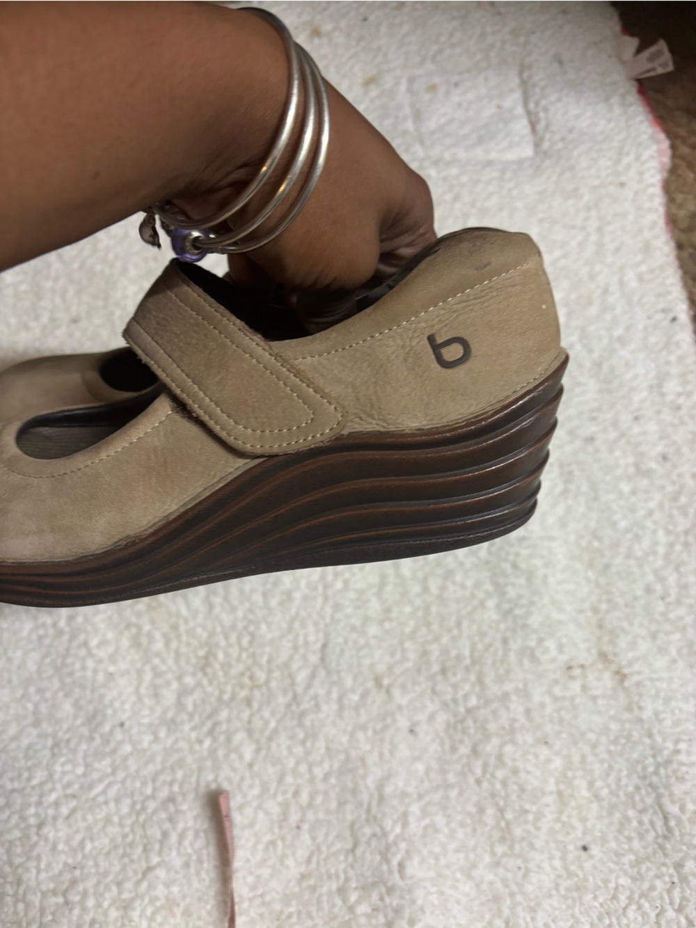 Bionica Shoes Women Mary Jane Wedge Heel Size 10 Suede Comfort - Picture 3 of 8